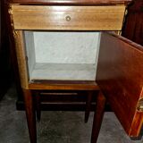 Bedside in marquetry with bronze