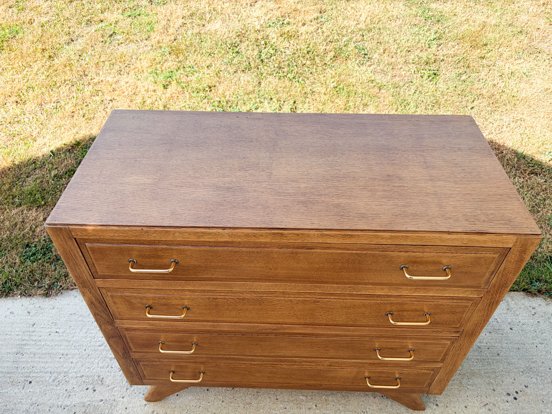 Commode à 4 tiroirs , de style scandinave , pieds compas , 1950’