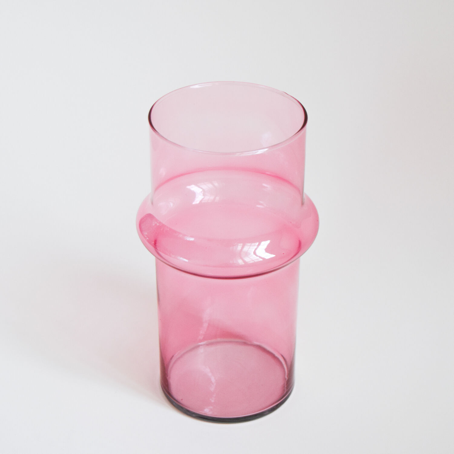 Pink glass vase