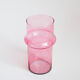 Vase rose en verre