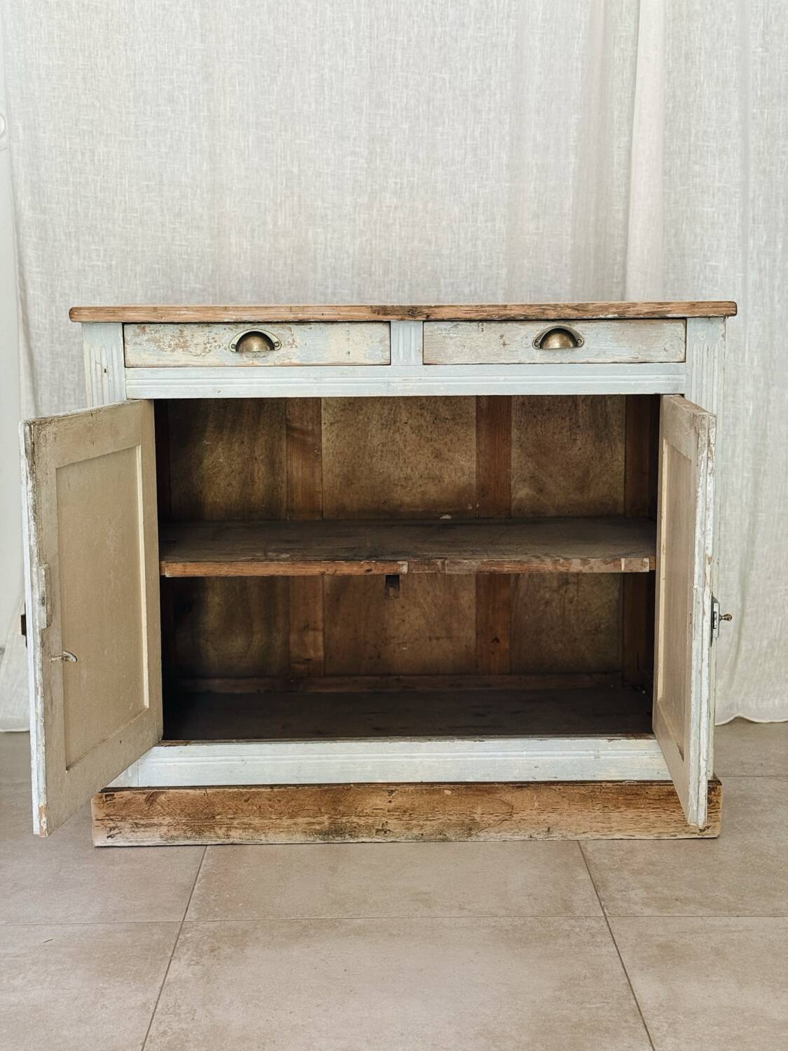 Parisian sideboard with blue-grey patina