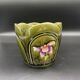 Slip planter, pair, art nouveau, de bruyn earthenware, signed, numbered, fives, lille