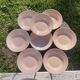 8 hollow plates Digoin Sarreguemines powder pink old