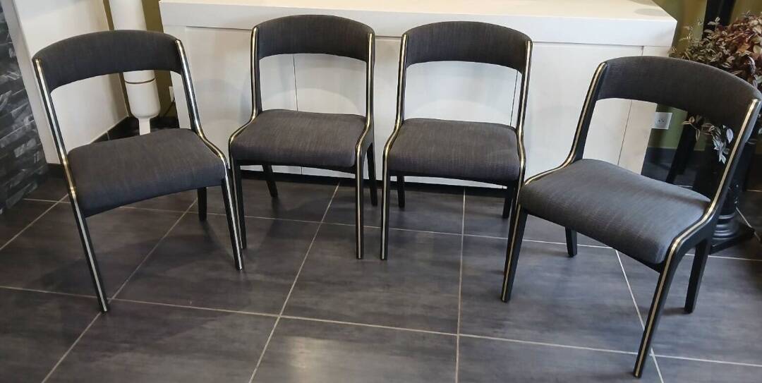 Lot de 4 chaises Baumann modèle Gondole, années 1970