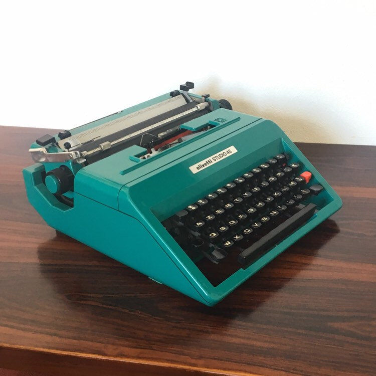 Studio 45 blue duck Olivetti typewriter