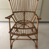 Bamboo rattan armchair from the 60s