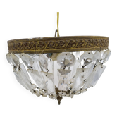 Art deco ceiling light or pendant lamp with tassels and brass. 22 rows.