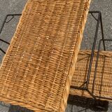 Modernist rattan serving trolley