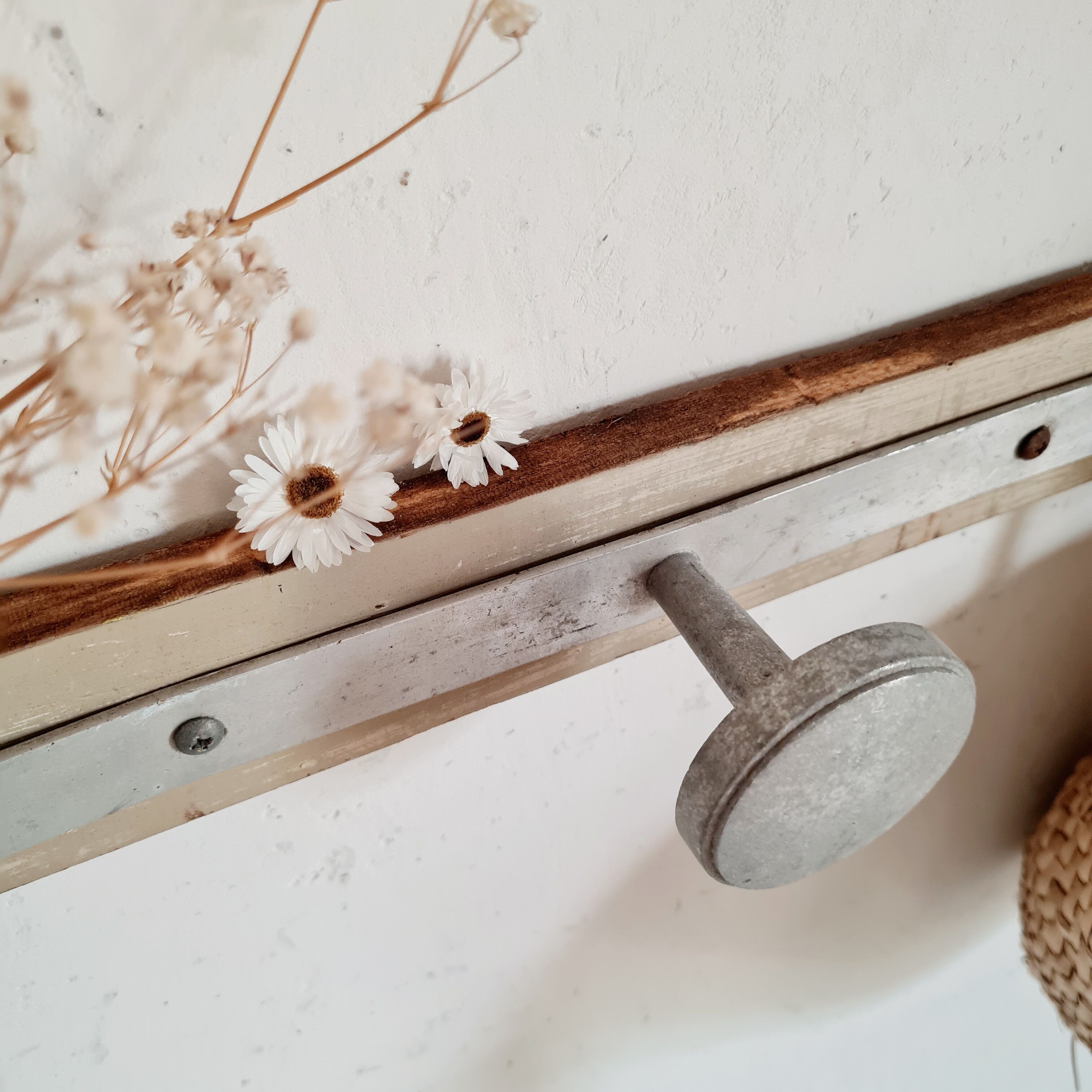 Old coat rack wood and metal