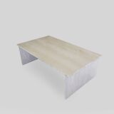 Table basse vintage en travertin