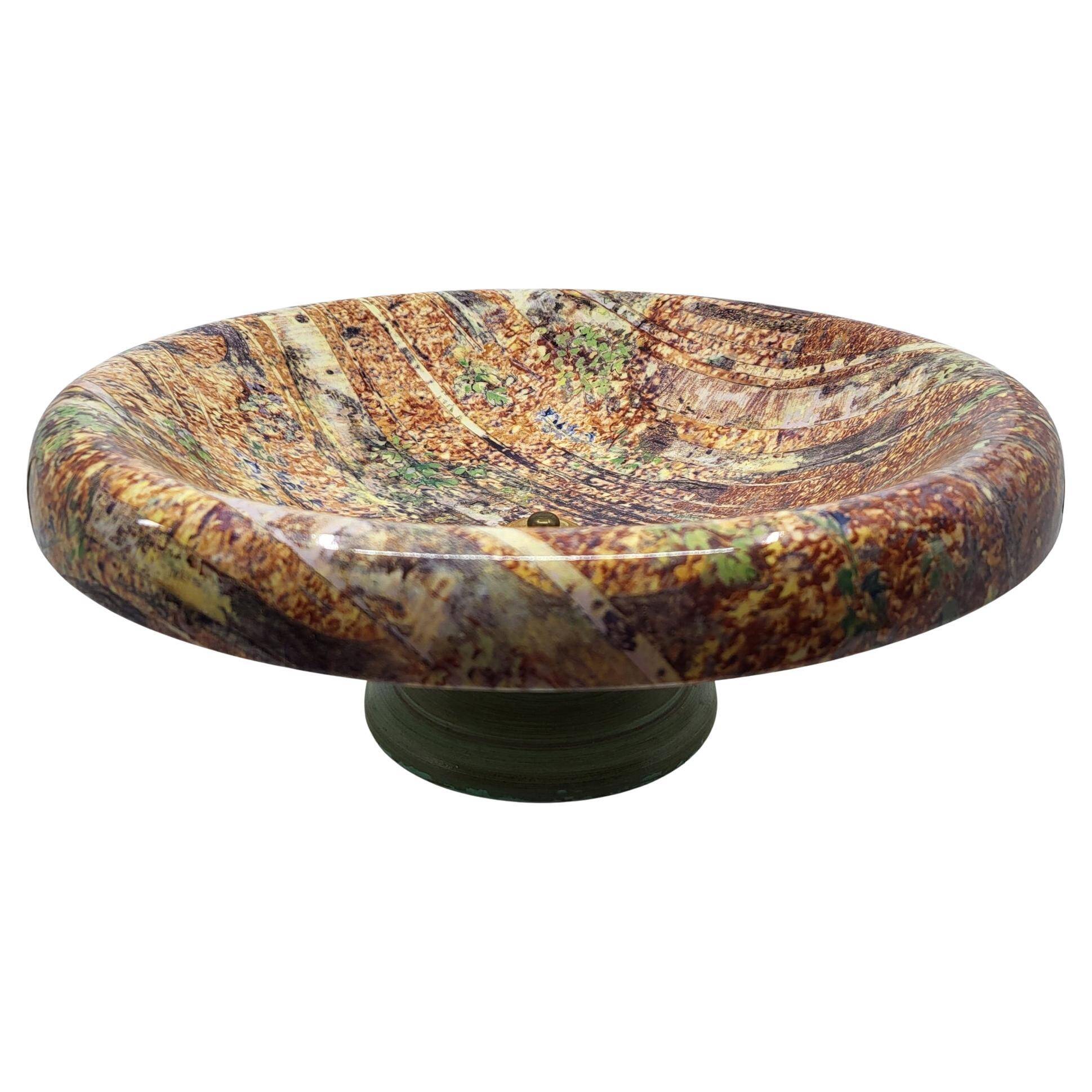 Large empty pocket bowl by Maison Lancel in Mid Century Modern ceramic.