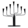 Gunnar Ander Black Metal And Copper Candelabra, For Ystad Metall, 1960s
