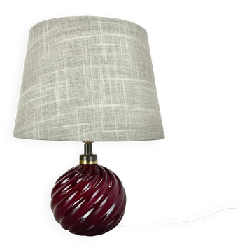 Unique Table Lamp Base made of Murano Glass with Red Ball, Barovier & Toso (attributed), Italy, 1960s