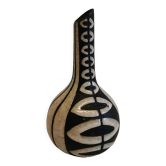 Vase tribal fabriqué à l’usine de céramique danoise michael andersen & son dans les années 1960