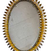 Miroir soleil en fer forgé des années 50 Italie