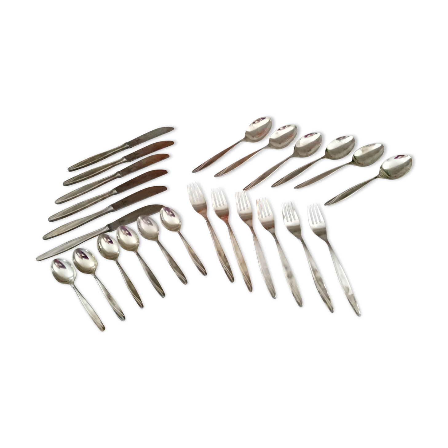24-piece vintage silver-plated housewife 100 Bader Tafelbestecke Pforzheim