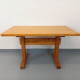 Charlotte Perriand Les Arcs vintage rectangular pine dining table from the 60s 70s