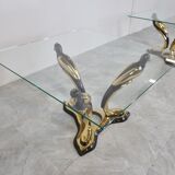 Pair of brass bird coffee tables, 1970s