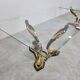 Pair of brass bird coffee tables, 1970s