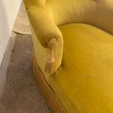 Yellow velvet meridian bench