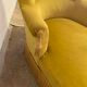 Yellow velvet meridian bench