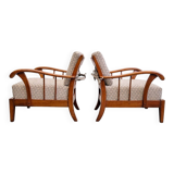 Mid-Century Lounge Armchairs in Solid Cherry Wood, Austria 1940s