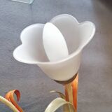 Painted metal chandelier with flowers