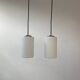Pair of old vintage opaline pendant lamps