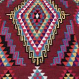 Double-sided Berber kilim rug hand-woven in natural wool