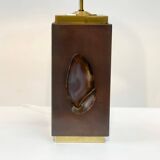 Vintage brass agate table lamp, 1970s