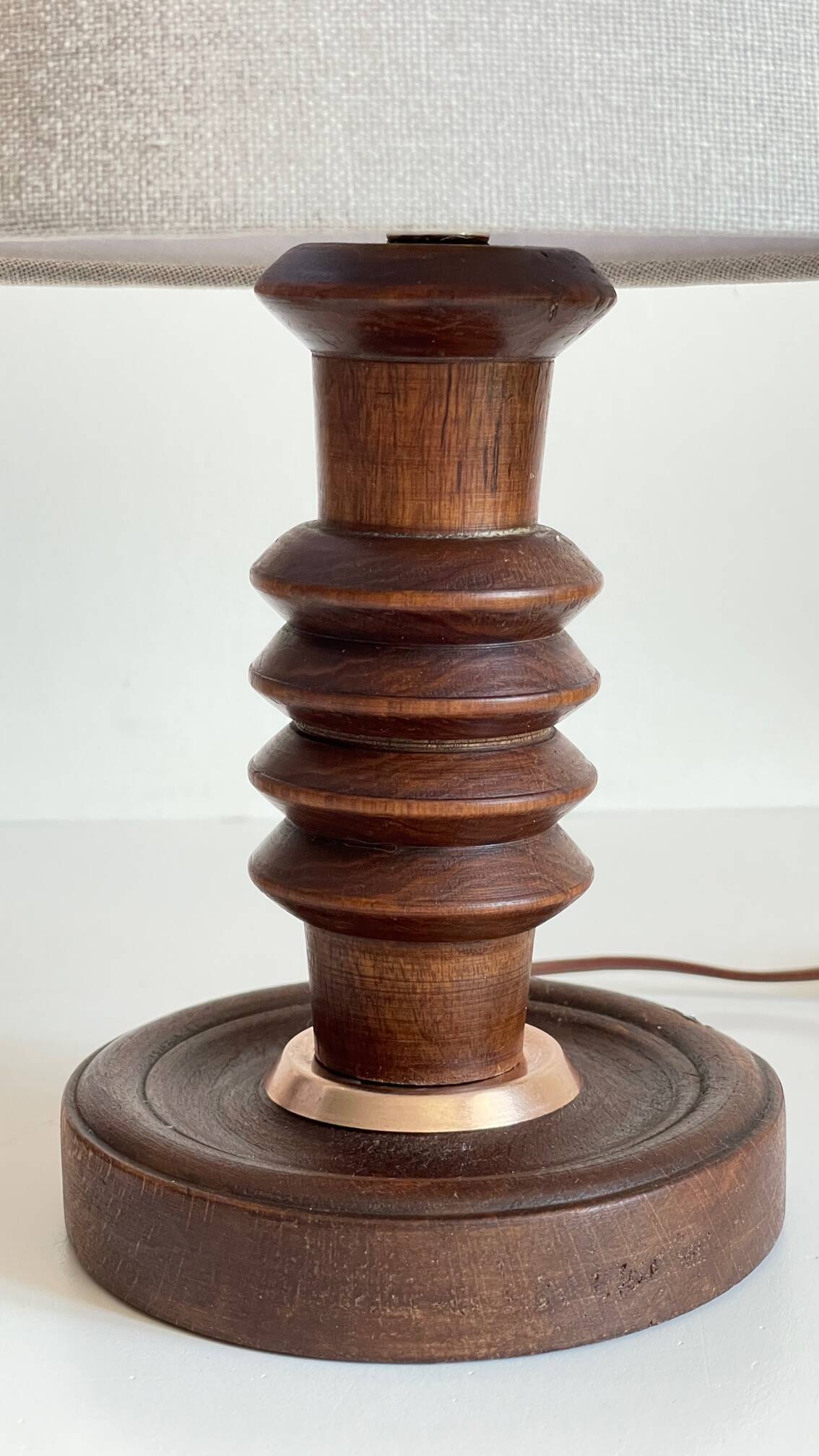Pair of vintage wooden lamps