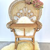 High chair baby rattan emmanuelle peacok