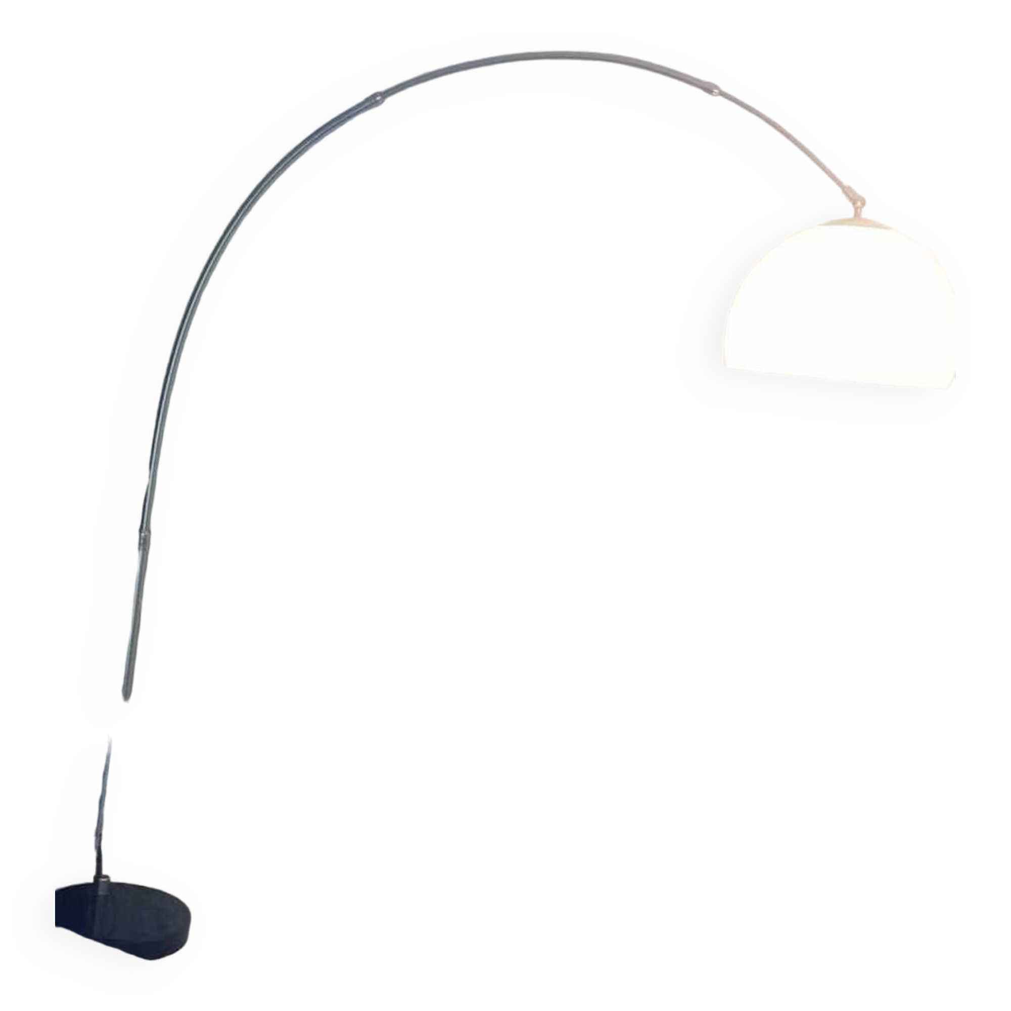 Large 70s ARC floor lamp in brushed stainless steel