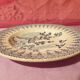 Gien earthenware ceramic soup plate with blue eagle decoration