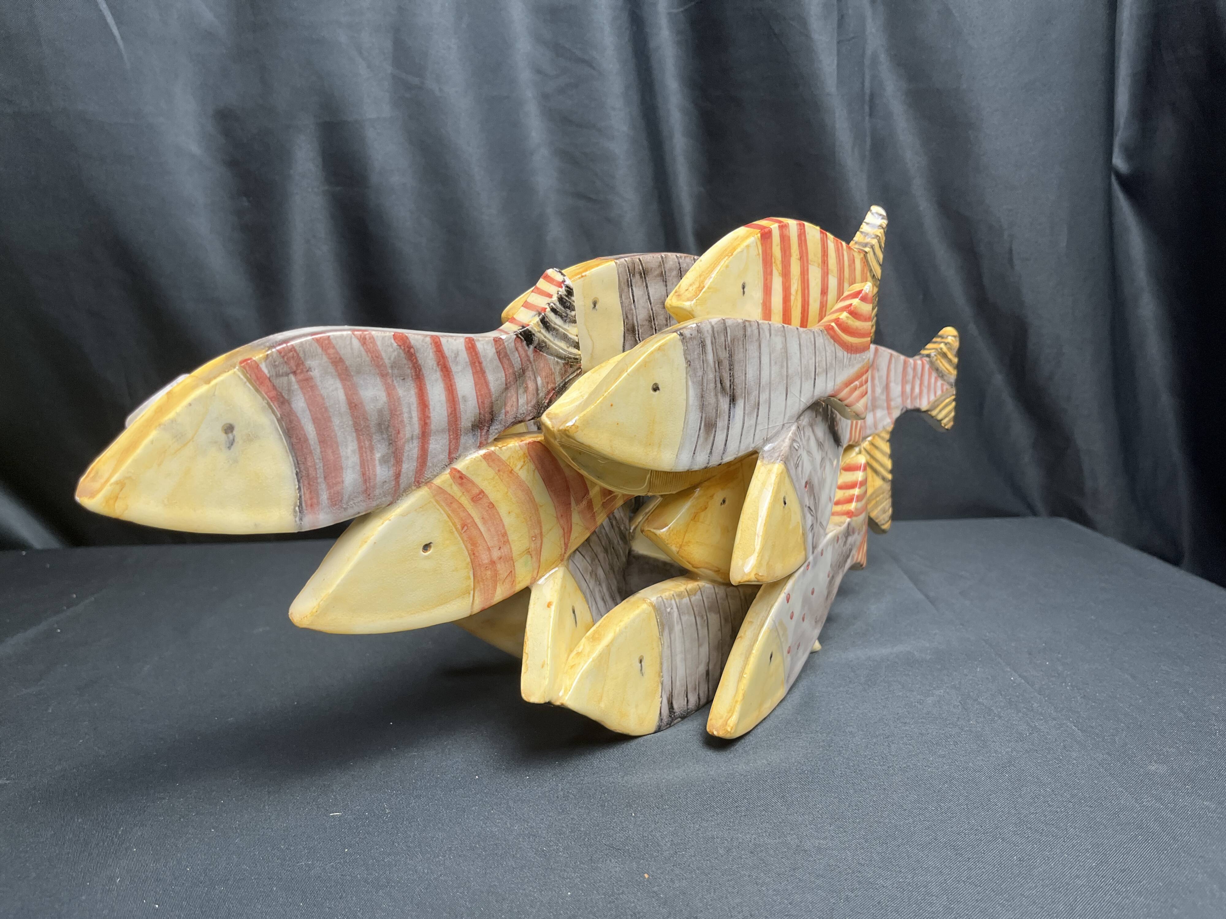 Decorative ceramic fish set circa 1980