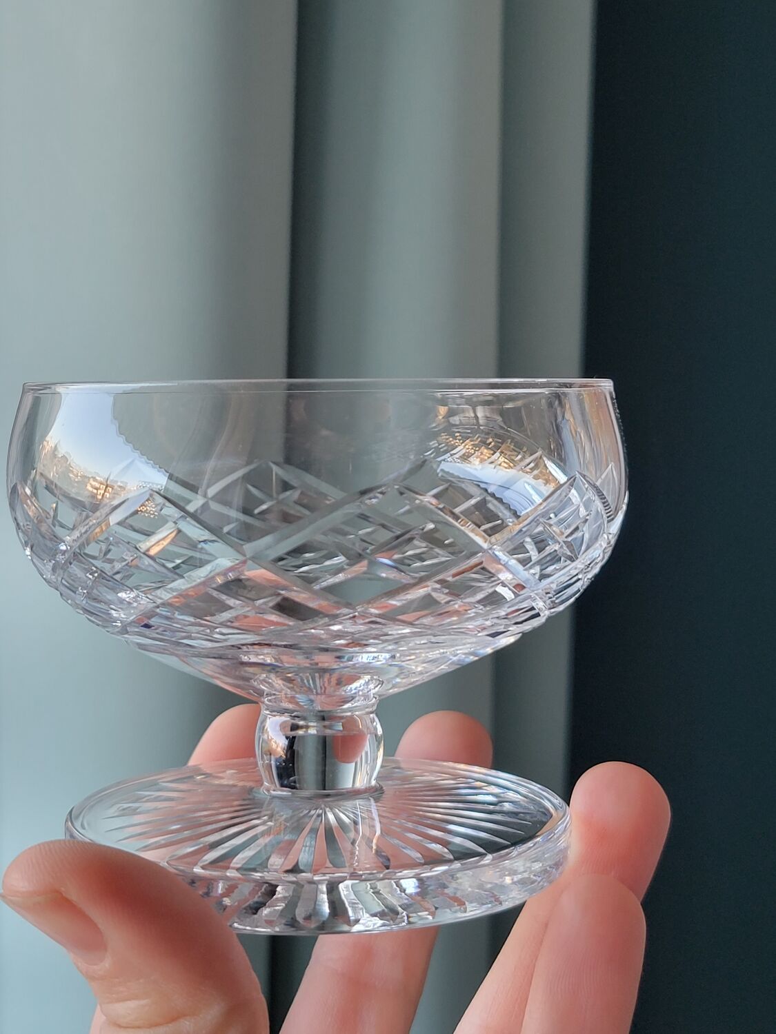 6 St Saint Louis champagne glasses Florian model in cut crystal 539