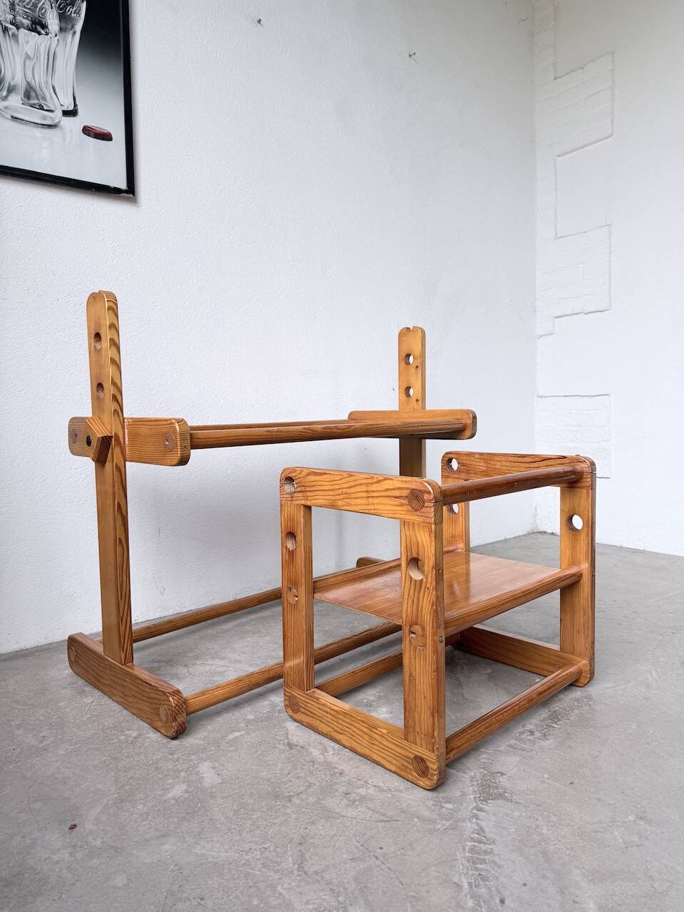 Bureau et chaise enfant pin Bauhaus