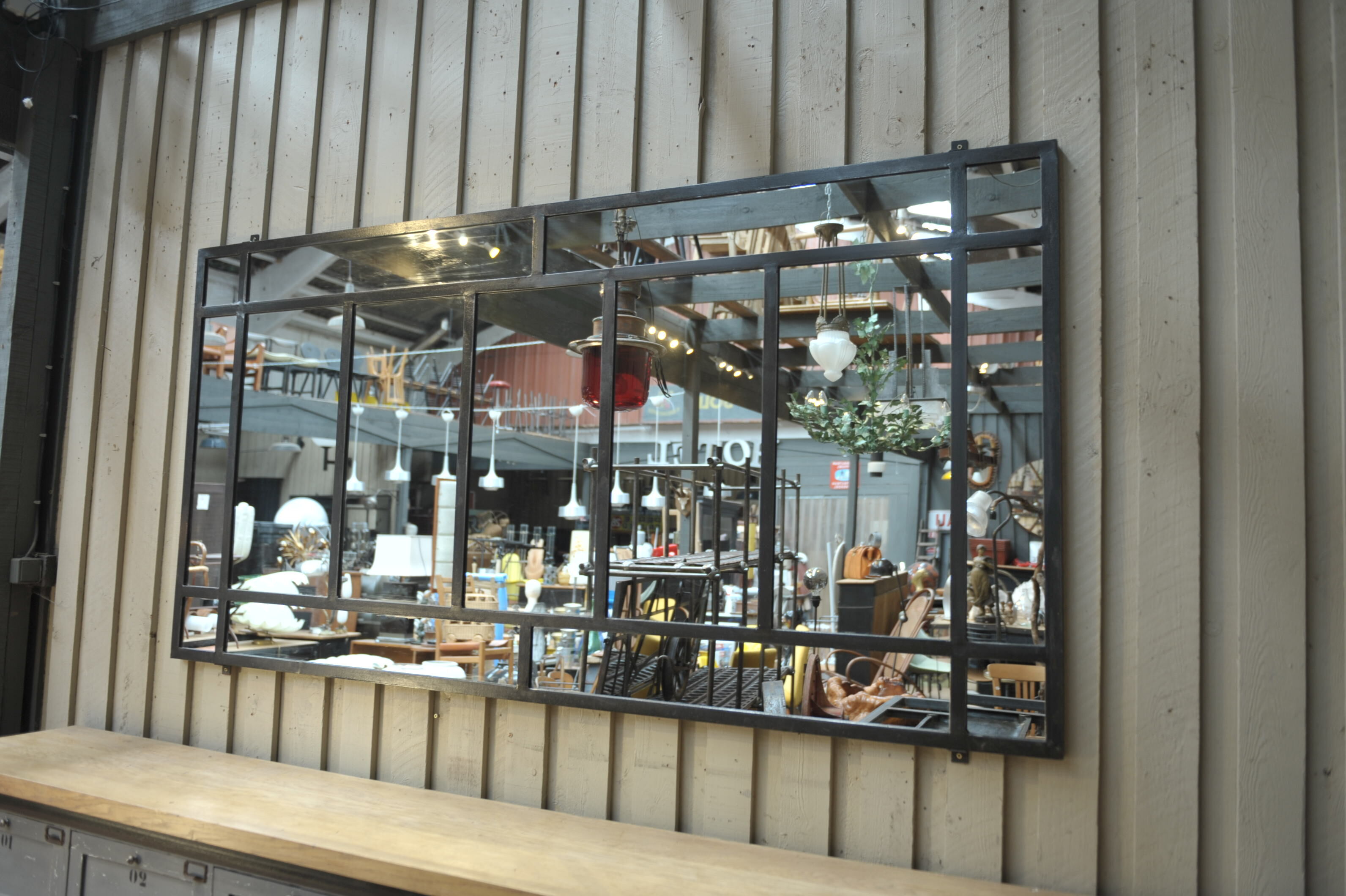 Industrial metal mirror 1930s - 112x221cm