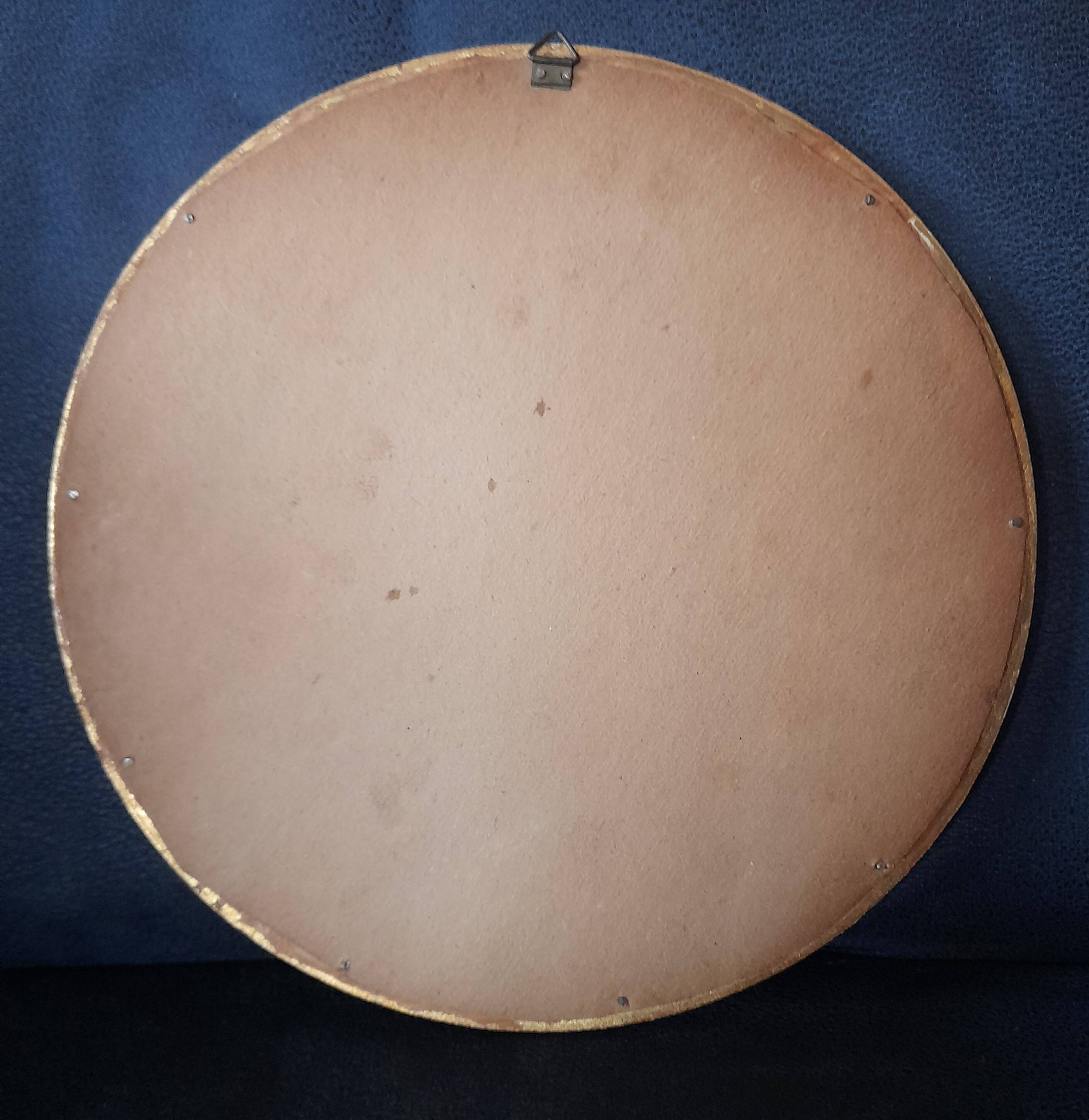 Round gold frame embroidered bird cross stitch