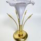 Italian white calla lily flower table lamp, Murano glass, circa 1970