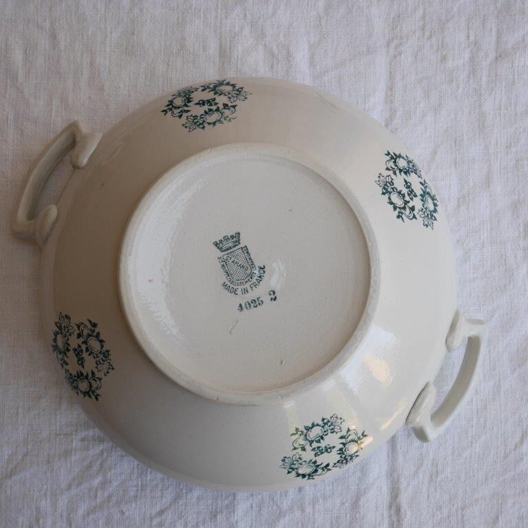 Soup bowl Saint Amand, green pattern - model 4025