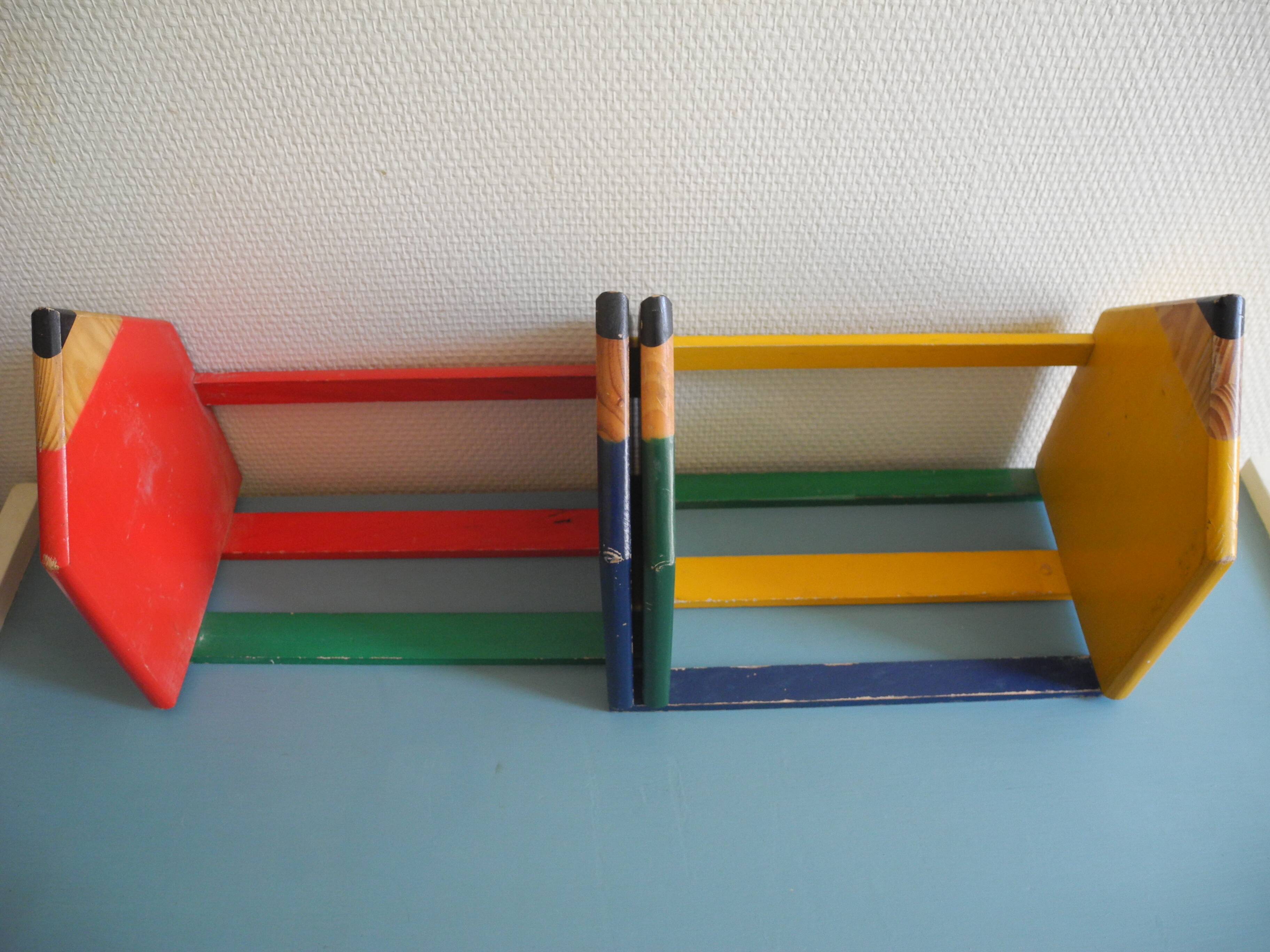 Pierre Sala vintage deco pencil bookends 80s bookends shelf