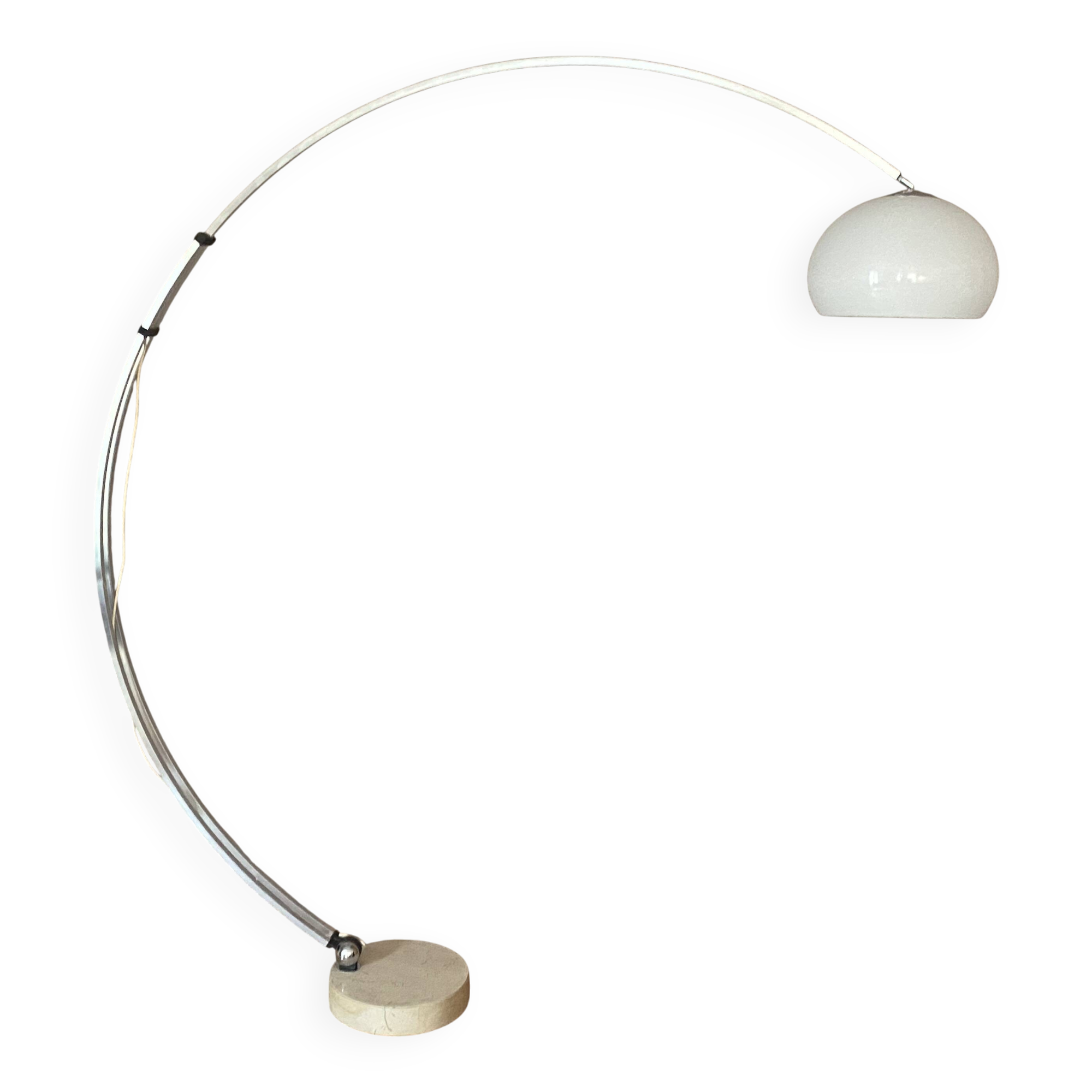 Guzzini arc floor lamp. 1970. Italy. Marble base.