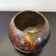 Glass ball vase signed Laque line