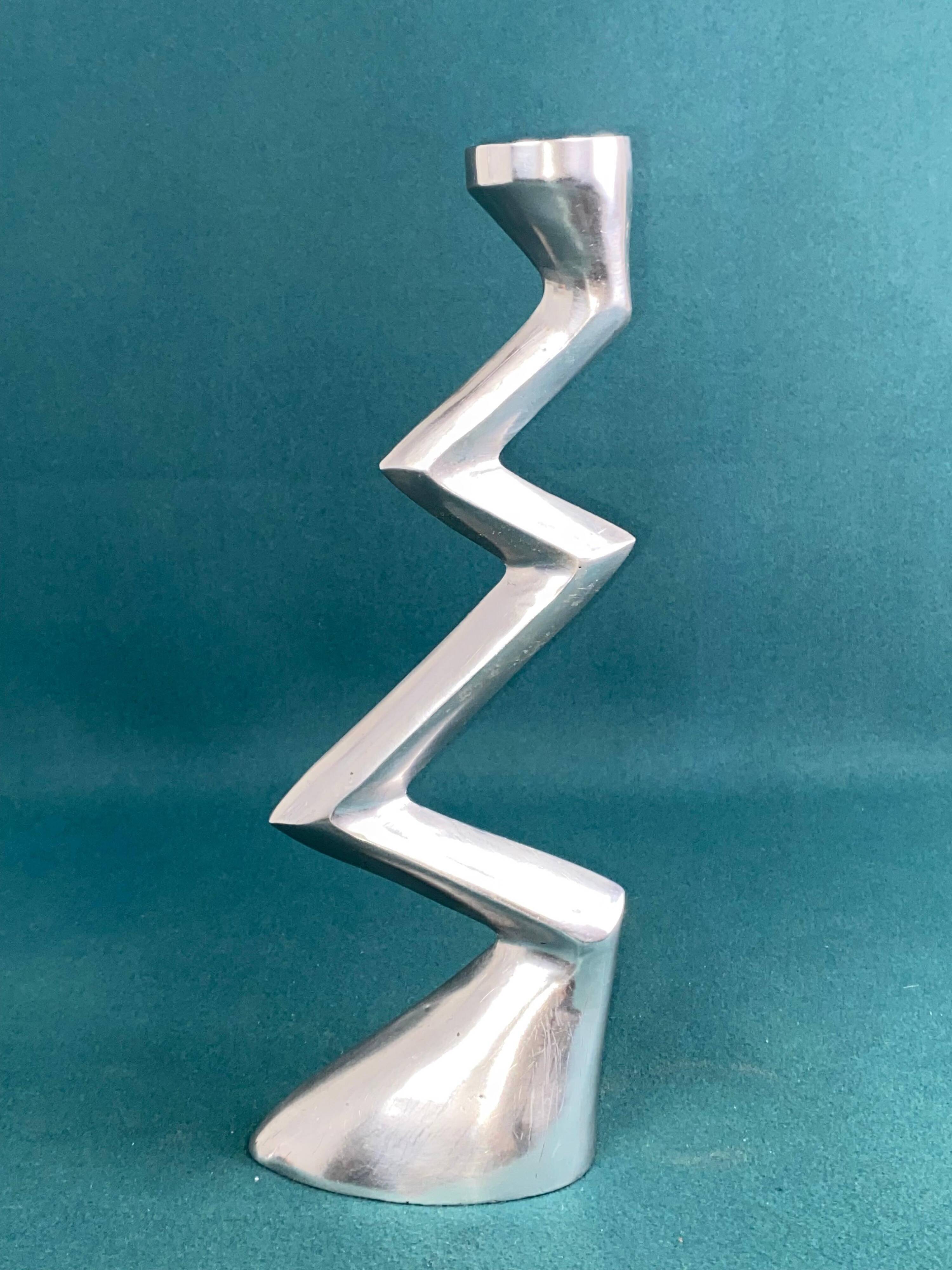 Matthew Hilton Zig Zag & Swan aluminium candle holders