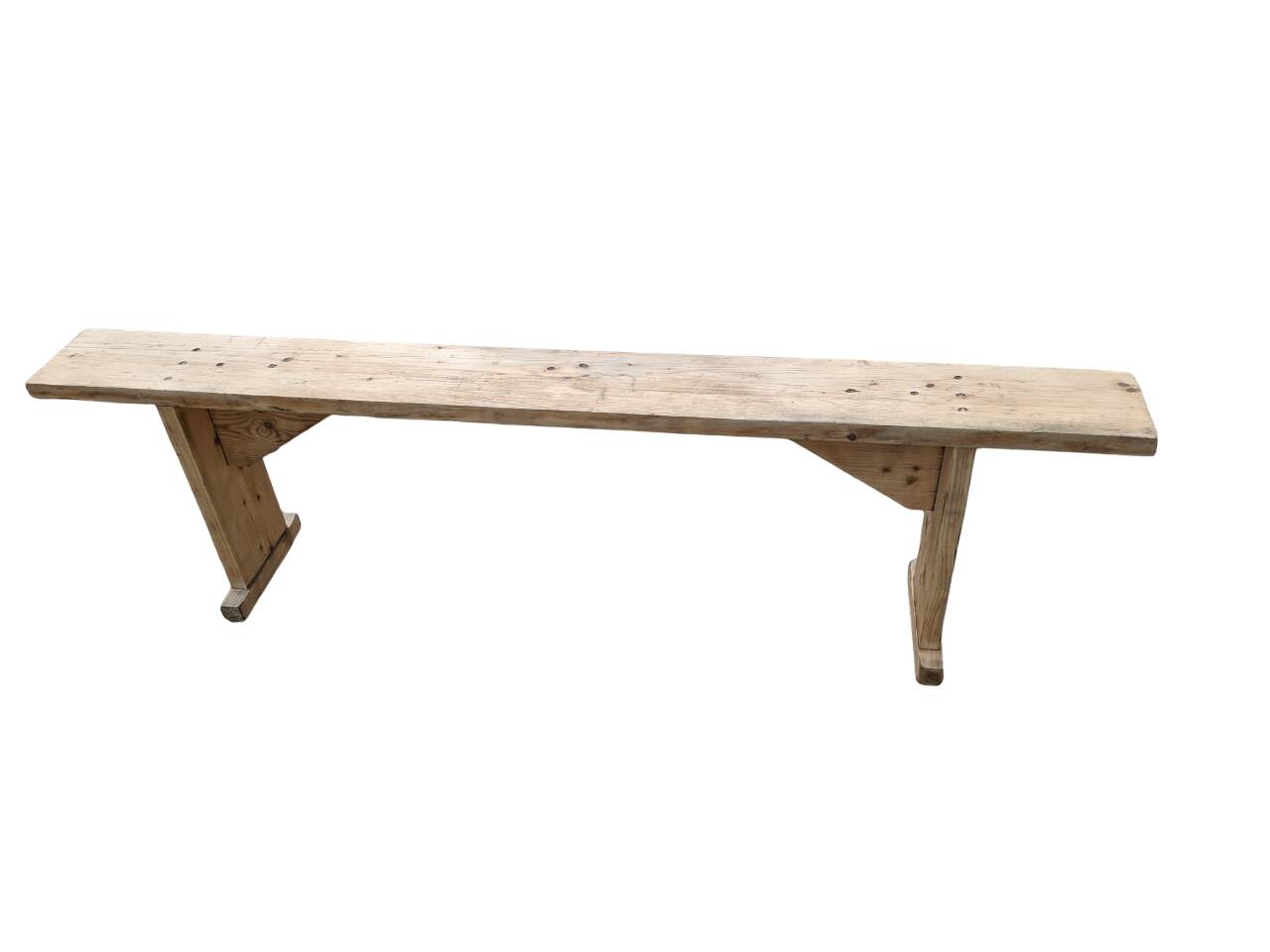 Old bench in restored pine wood