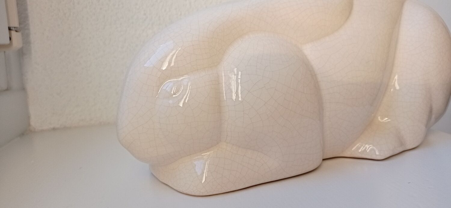Rabbit cracked ceramic art deco Saint Clément