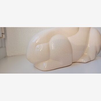 Rabbit cracked ceramic art deco Saint Clément