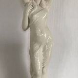 Glazed Ceramic Lamp Base for Women, signed
