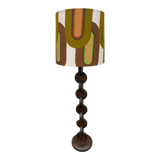 Brutalist Carved Wood Floor Lamp